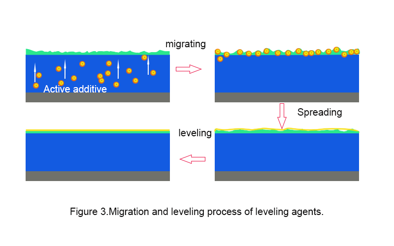 leveling agent migrate to the surface and keep the paint film smooth